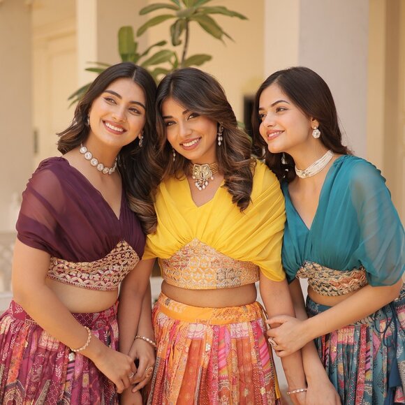 RUSSIAN SILK LEHENGA CHOLI - Picture 8 of 16